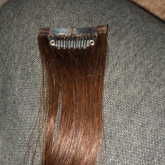 Real Hair clip in extensions Burnette Auburn colored - Picture 9 of 15